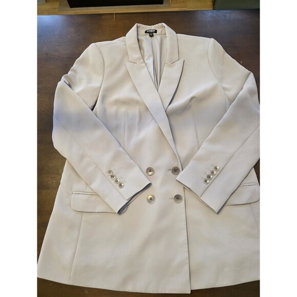 Express Jackets & Blazers - Express Double Breasted Blazer Jacket Large Gray Like New Career Suit